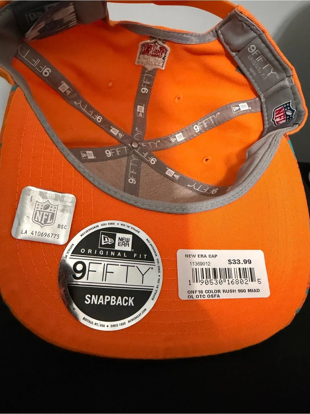Miami Dolphins New Era 9Fifty Snapback Hat with Team Logo NEW